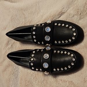 Karl Lagerfeld rhinestone studded Avah loafers